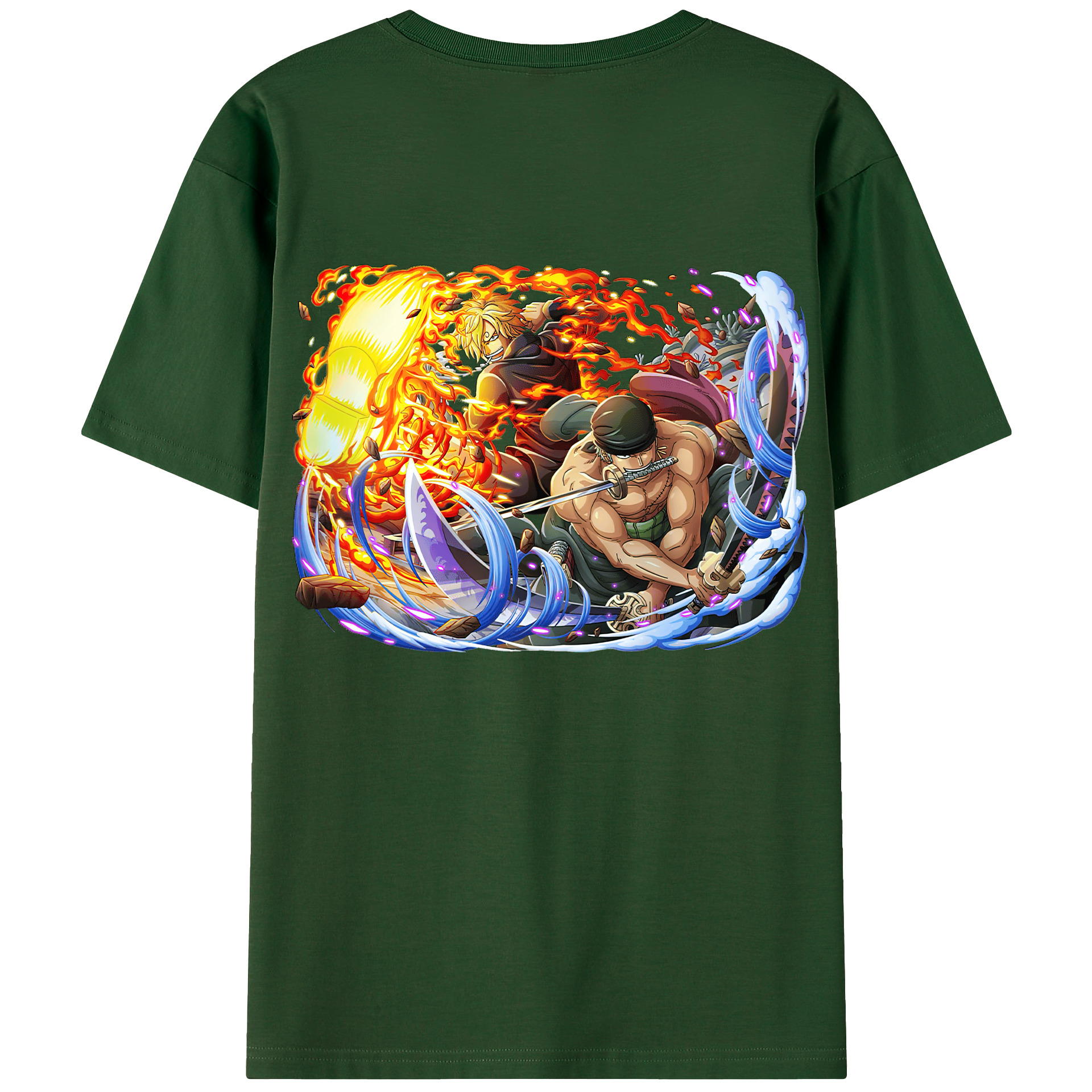 ワンピース ロロノア・ゾロ ONE PIECE Roronoa Zoro 綿100％半袖Tシャツ（背面プリント）